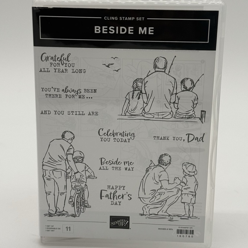 Stampin Up Beside Me Kids W/ Dad Fishing, Bonding, Fathers Day Sentiments NEW.